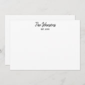 カップルパーソナライズされたブラックマーカー書道 ノートカード (正面/裏面)