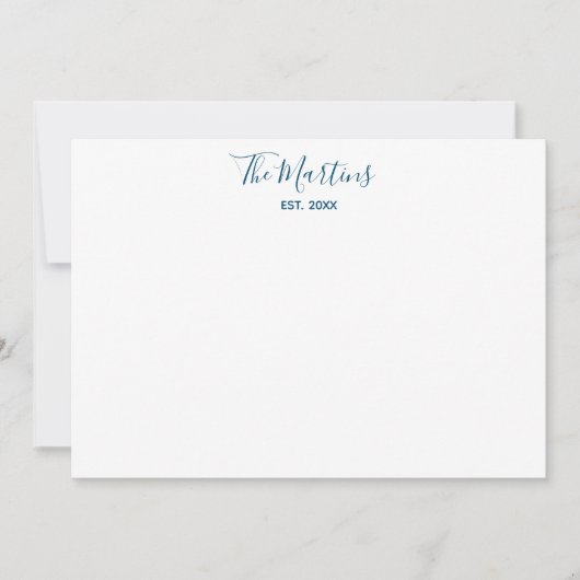 カップルパーソナライズされたブルーティール(緑がかった色)書モダン道 ノートカード (正面)