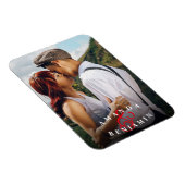 カップルパーソナライズされたモダンの写真 マグネット (右側)