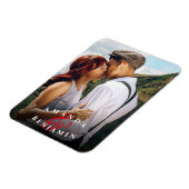 カップルパーソナライズされたモダンの写真 マグネット (左側)