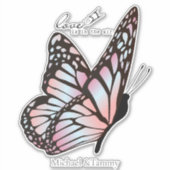 カップルパーソナライズされたラブバタフライステッカー シール (正面)