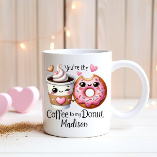 カップルパーソナライズされたー – 私のドーナツへのコーヒー コーヒーマグカップ