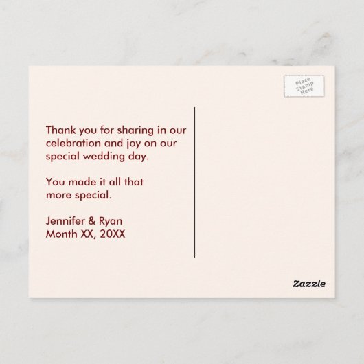 カップルパーソナライズされた写真ありがとうはがき ポストカード (裏面)