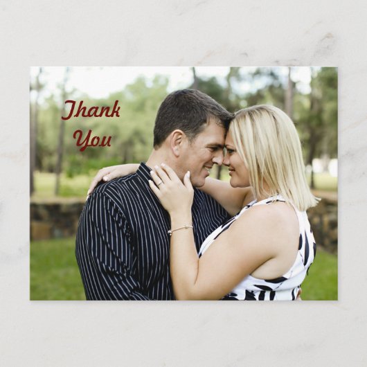 カップルパーソナライズされた写真ありがとうはがき ポストカード (正面)