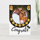 カップルパーソナライズされた写真の8周年記念カード カード (正面)