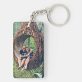 カップルパーソナライズされた写真文字B 5フォトコラージュ キーホルダー (裏面)