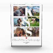 カップルパーソナライズされた写真LOVEギフト フォトブロック (正面)