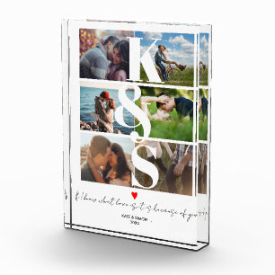 カップルパーソナライズされた写真LOVEギフト フォトブロック