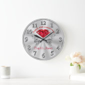 カップルパーソナライズされた向け40周年記念ギフト ラージ壁時計 (ホーム)