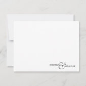 カップルパーソナライズされた文房具黒ホタテ ノートカード (正面)