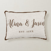 カップルパーソナライズされた用記念枕 アクセントクッション (正面)