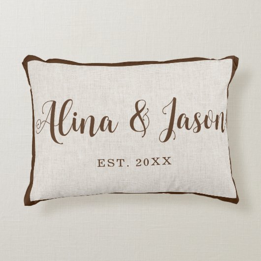 カップルパーソナライズされた用記念枕 アクセントクッション (正面)