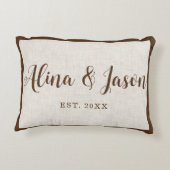 カップルパーソナライズされた用記念枕 アクセントクッション (裏面)
