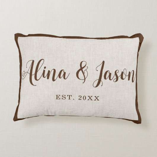 カップルパーソナライズされた用記念枕 アクセントクッション (裏面)