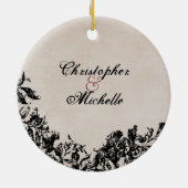 カップルパーソナライズされた馬乗馬ジャンプ セラミックオーナメント (裏面)