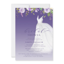 カップルパープル結婚フローラドレスブライダルシャワー