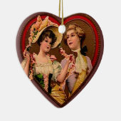 カップルビクトリアンのハートオーナメント セラミックオーナメント (右)