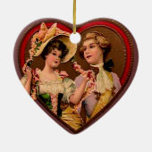 カップルビクトリアンのハートオーナメント セラミックオーナメント (裏面)