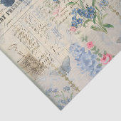 カップルビクトリアン青い蝶、花の中 薄葉紙 (詳細)