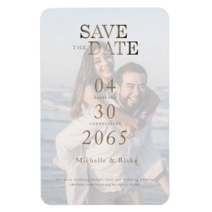 カップルビーチ写真の結婚式の日付を保存 マグネット