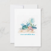 カップルビーチ結婚式水色応答RSVP 出欠カード (裏面)