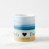 カップルビーチ結婚式追悼メメントホテル コーヒーマグカップ (中央)