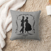 カップルファンシーシルエットヴィンテージアート クッション (ブランケット)