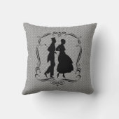 カップルファンシーシルエットヴィンテージアート クッション (裏面)