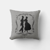 カップルファンシーシルエットヴィンテージアート クッション (正面)
