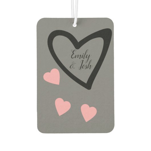 カップルフォトハートピンクグレーエアーフレッシュナー カーエアーフレッシュナー (裏面)