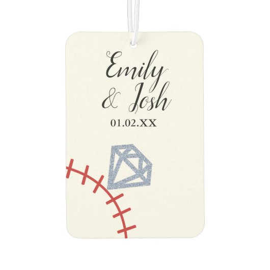 カップルフォトベースボールリングや輪 カーエアーフレッシュナー (裏面)