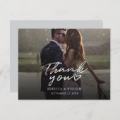 カップルフォト手書きウェディングサンクスカード サンキューカード (正面/裏面)