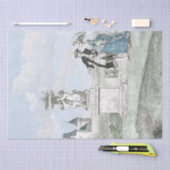 カップルフランスのシャトーガーデンヴィンテージデクページ 薄葉紙 (クラフト)