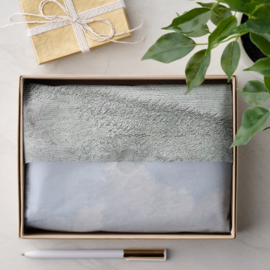 カップルフランスのシャトーガーデンヴィンテージデクページ 薄葉紙 (ギフト)