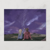 カップルフレンドスターガジング銀河系ナイトスカイ シーズンポストカード (正面)
