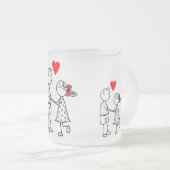 カップルフロステッドグラスマグカップ – 愛 フロストグラスマグカップ (正面右)