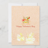 カップルフローラハートティーカップヴァレンティーンズデイパーティー 招待状 (裏面)