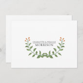 カップルフローラボタニカルモノグラムフラットノートカード ノートカード (正面/裏面)