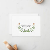 カップルフローラボタニカルモノグラムフラットノートカード ノートカード (正面/裏面インサイチュ)