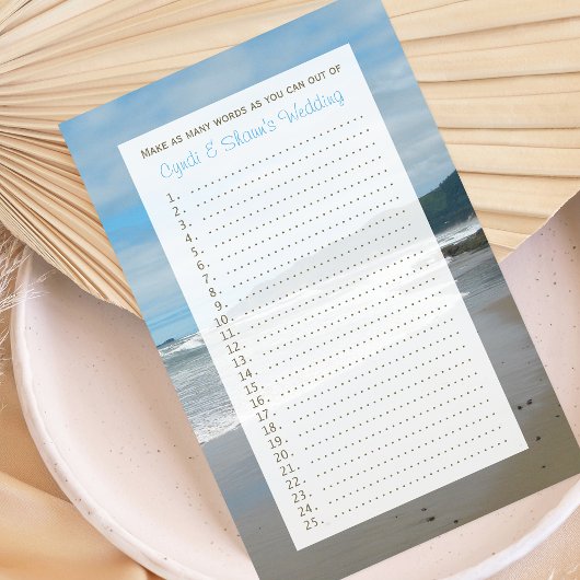 カップルブライダルウェディングシャワーゲーム – ビーチ