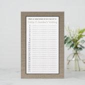 カップルブライダルウェディングシャワーゲーム – Burlap (スタンド正面)