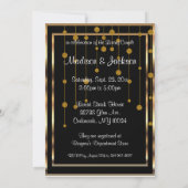 カップルブライダルシャワーイン黒と金ゴールド 招待状 (裏面)