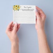 カップルブライダルシャワーカードのタイムカプセルアドバイス チラシ (手)