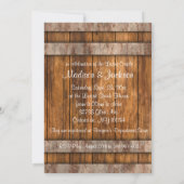 カップルブライダルシャワー素朴インウッド&レース 招待状 (裏面)