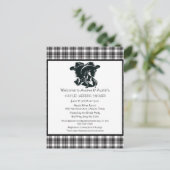 カップルブラックアンドホワイトウェスタンテーマシャワー ポストカード (スタンド正面)