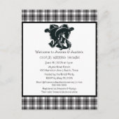 カップルブラックアンドホワイトウェスタンテーマシャワー ポストカード (正面)