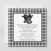 カップルブラックアンドホワイトウェスタンテーマシャワー 招待状 (正面)