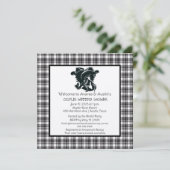 カップルブラックアンドホワイトウェスタンテーマシャワー 招待状 (スタンド正面)