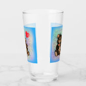 カップルベアとハートバルーンガラス タンブラーグラス (左)