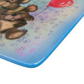 カップルベアとハートバルーン切断ボード カッティングボード (角)